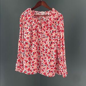 Croft & Barrow Red Floral Women's Blouse